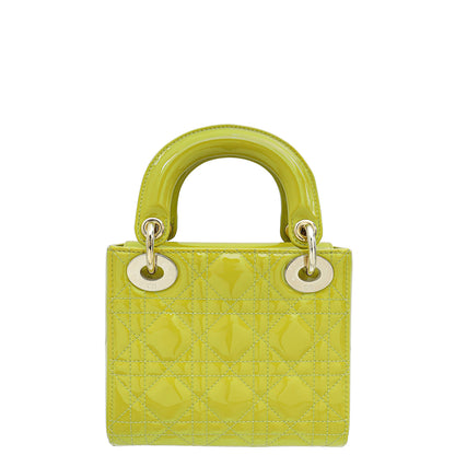 Christian Dior Lime Yellow Lady Dior Mini Bag Rovelle Bags