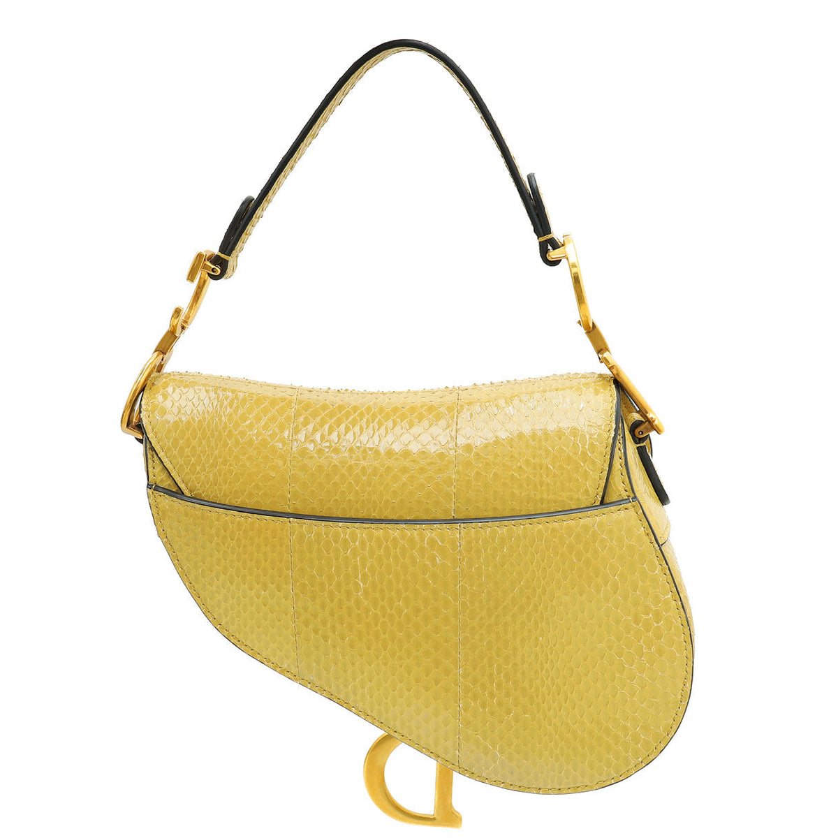 Christian Dior Dark Mustard Python Saddle Mini Bag Rovelle Bags