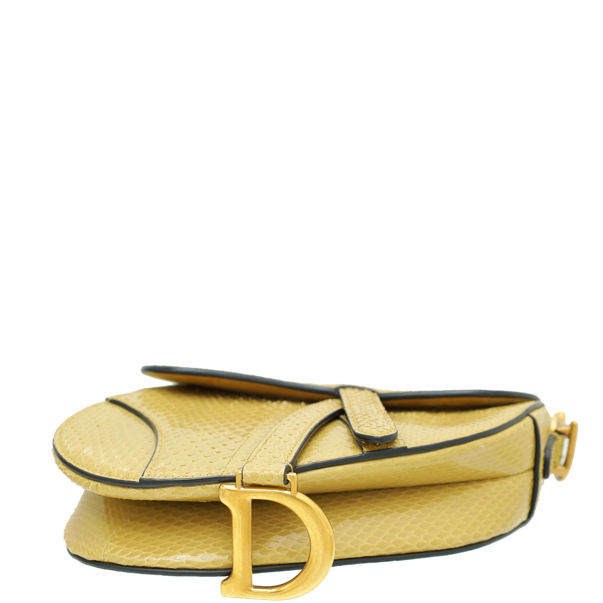 Christian Dior Dark Mustard Python Saddle Mini Bag Rovelle Bags