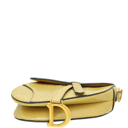 Christian Dior Dark Mustard Python Saddle Mini Bag Rovelle Bags