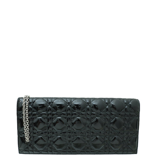 Christian Dior Black Lady Dior Convertible Chain Clutch Bag Rovelle Bags