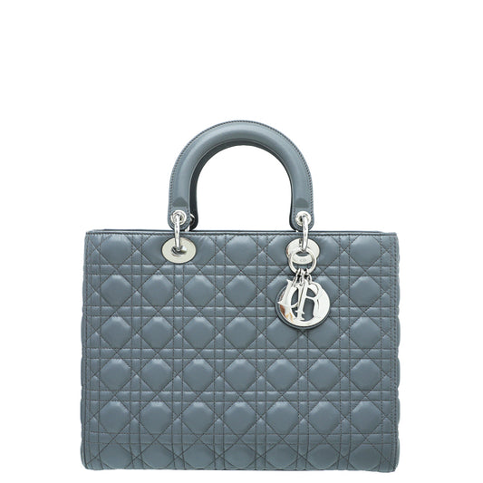 Christian Dior Grey Lady Dior Large Bag Rovelle Bags