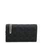 Christian Dior Black Satin Lady Dior Convertible Chain Clutch Rovelle Bags