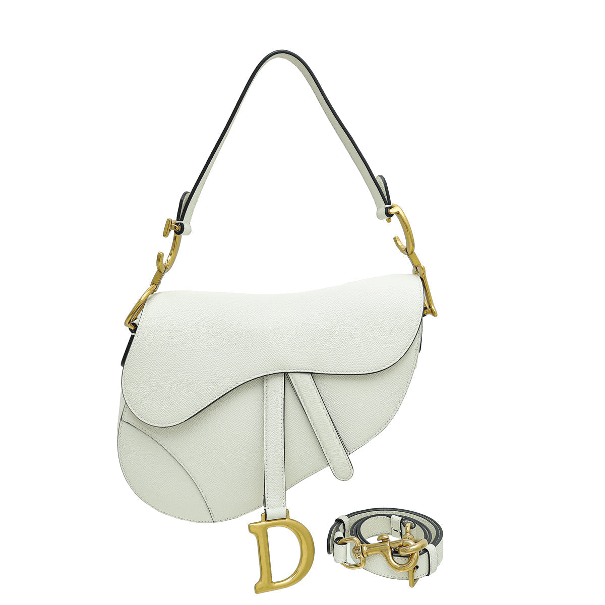 Christian Dior White Saddle Bag Medium Rovelle Bags