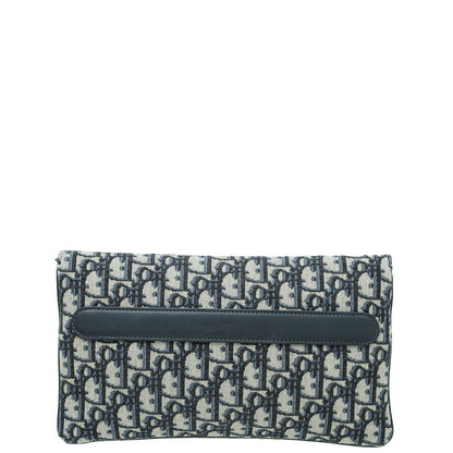 Christian Dior Blue Oblique Diordouble Chain Clutch Bag Rovelle Bags