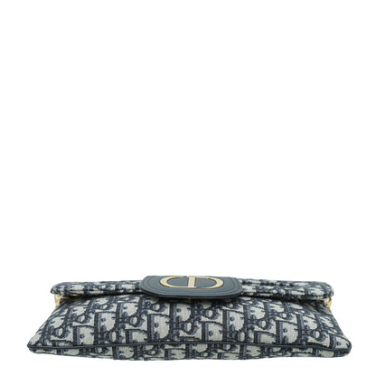 Christian Dior Blue Oblique Diordouble Chain Clutch Bag Rovelle Bags