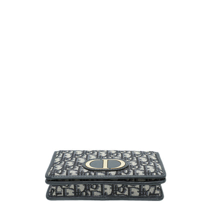 Christian Dior Navy Blue 30 Montaigne Oblique 2 Way Chain Pouch Rovelle Bags