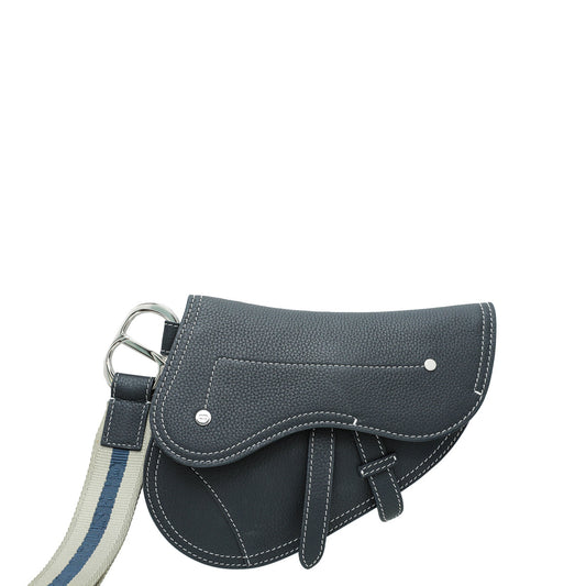 Christian Dior Navy Blue X-Kaws Saddle Wristlet Pouch Rovelle Bags