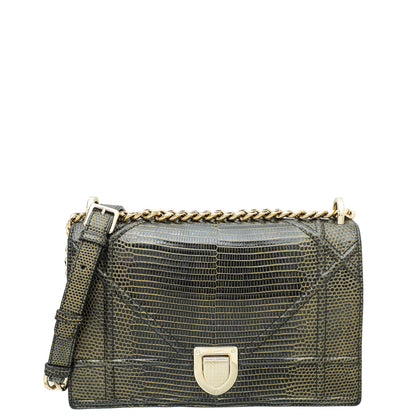 Christian Dior Bicolor Lizard Diorama Medium Bag Rovelle Bags