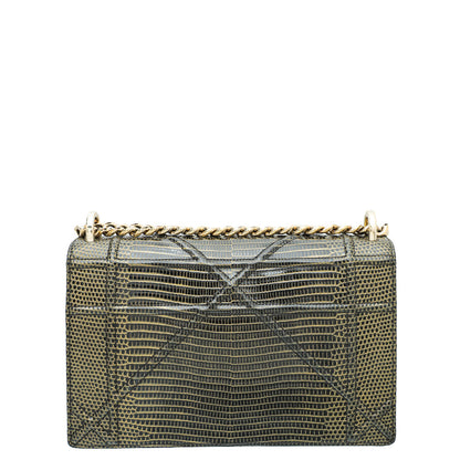 Christian Dior Bicolor Lizard Diorama Medium Bag Rovelle Bags