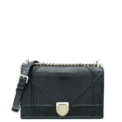 Christian Dior Black Lizard Diorama Medium Bag Rovelle Bags