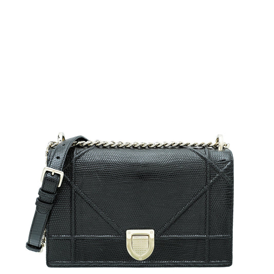 Christian Dior Black Lizard Diorama Medium Bag Rovelle Bags