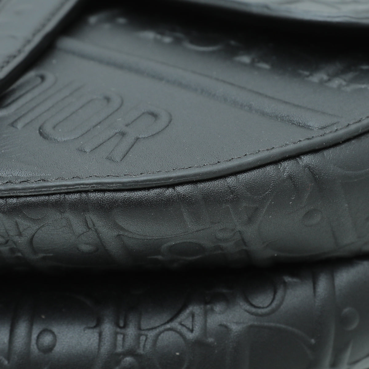 Christian Dior Black Oblique Embossed Saddle Medium Bag Rovelle Bags
