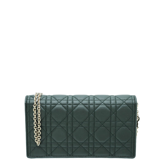 Christian Dior Forest Green Lady Dior Chain Pouch Rovelle Bags