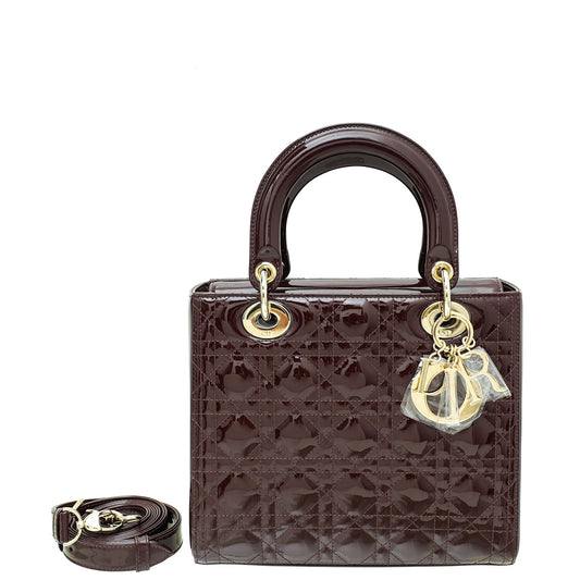 Christian Dior Burgundy Lady Dior Medium Bag Rovelle Bags