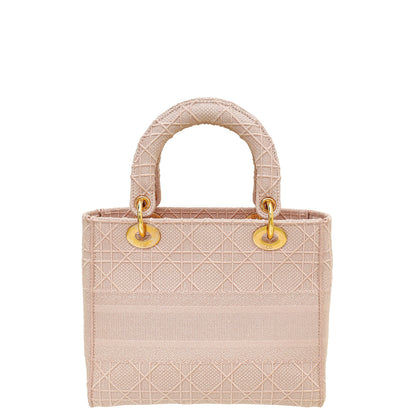 Christian Dior Rosewood Lady D-Lite Cannage Embroidery Medium Bag Rovelle Bags