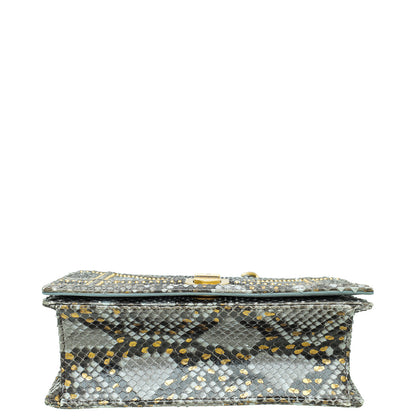 Christian Dior Grey Python Diorama Studs Small Bag Rovelle Bags