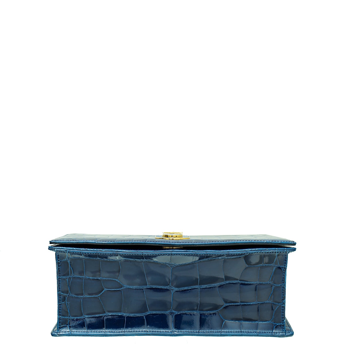 Christian Dior Saphire Blue Shiny Alligator Diorama Flap Medium Bag Rovelle Bags