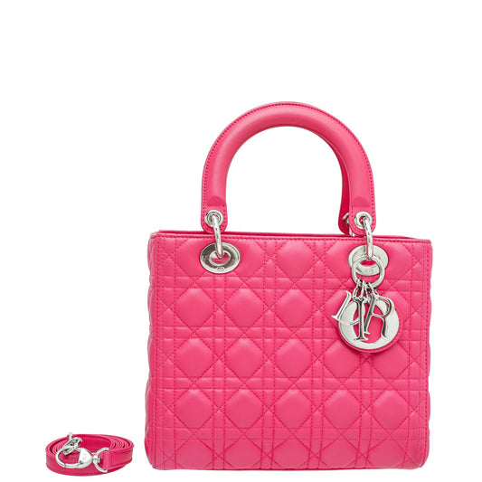 Christian Dior Hot Pink Lady Dior Medium Bag Rovelle Bags