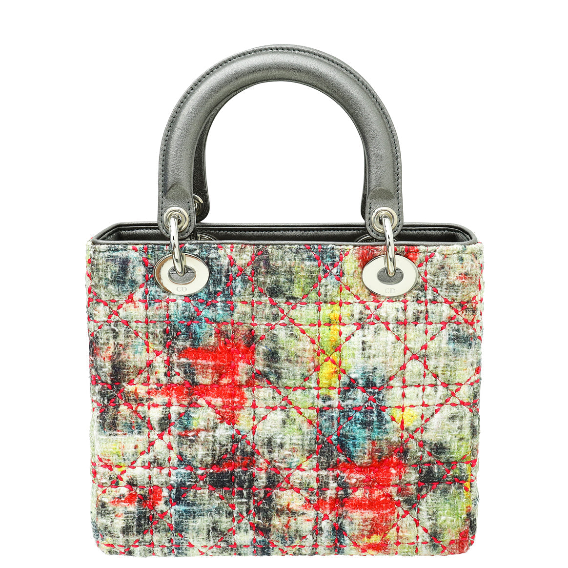 Christian Dior Multicolor Tweed Wool Lady Dior Medium Bag Rovelle Bags