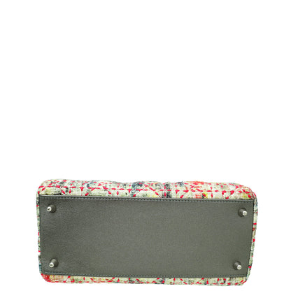 Christian Dior Multicolor Tweed Wool Lady Dior Medium Bag Rovelle Bags