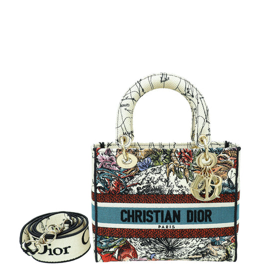 Christian Dior Multicolor Lady D-Lite Constellation Embroidery Medium Bag Rovelle Bags