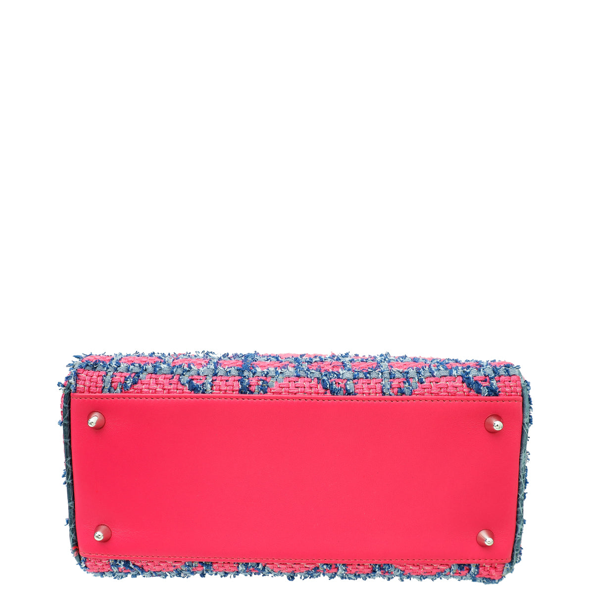 Christian Dior Bicolor Tweed Fringe Crocodile Handle Lady Dior Medium Bag Rovelle Bags