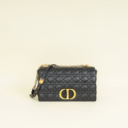 Dior Caro Cannage Black Shoulder Bag Cannage Rovelle Bags
