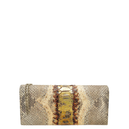 Christian Dior Natural Python Lady Dior Chain Clutch Rovelle Bags