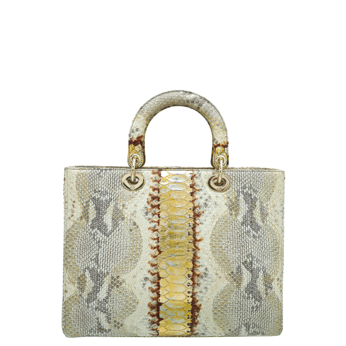 Christian Dior Bicolor Python Lady Dior Large Bag Rovelle Bags