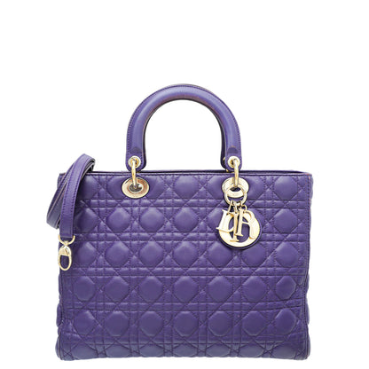 Christian Dior Violet Lady Dior Large Bag Rovelle Bags