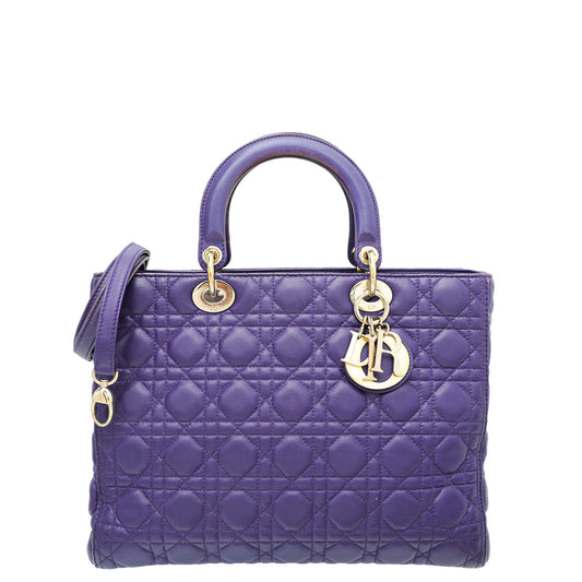 Christian Dior Violet Lady Dior Large Bag Rovelle Bags