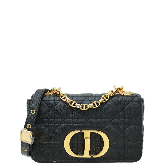 Christian Dior Black Caro Cannage Small Shoulder Bag Rovelle Bags