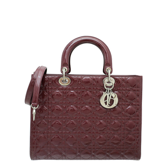 Christian Dior Burgundy Lady Dior Bag Rovelle Bags