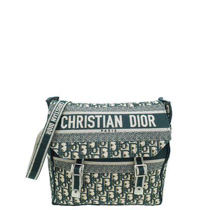 Christian Dior Vert Green Oblique Diorcamp Jacquard Messenger Bag Rovelle Bags