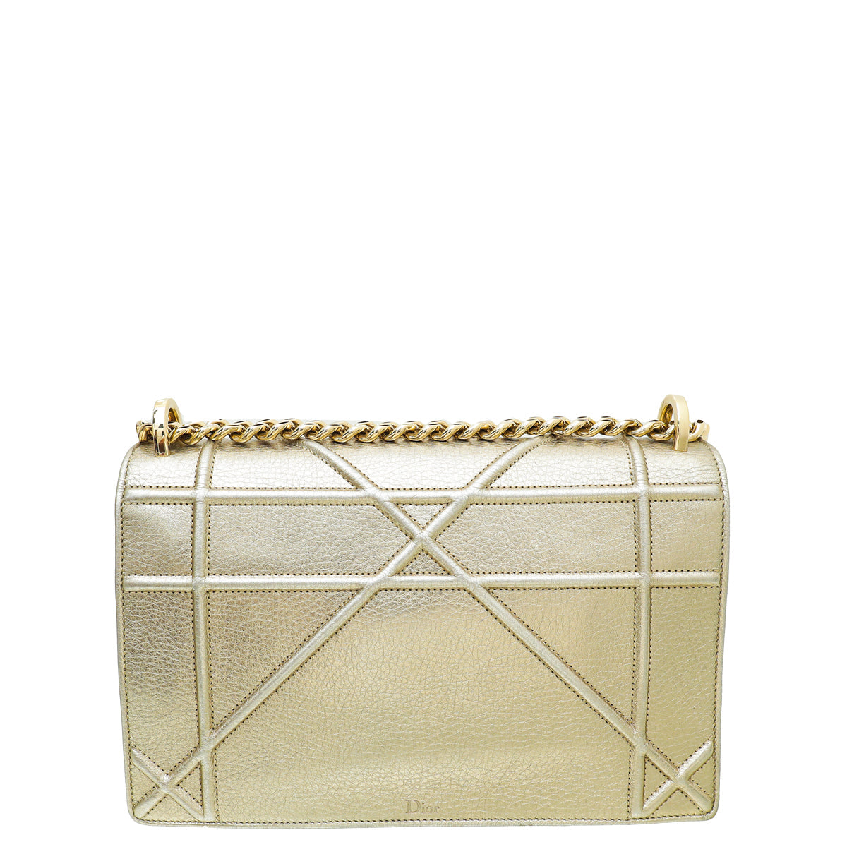 Christian Dior Metallic Champagne Diorama Medium Bag Rovelle Bags