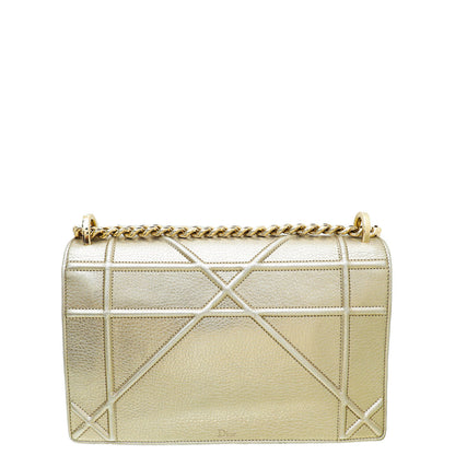 Christian Dior Metallic Champagne Diorama Medium Bag Rovelle Bags