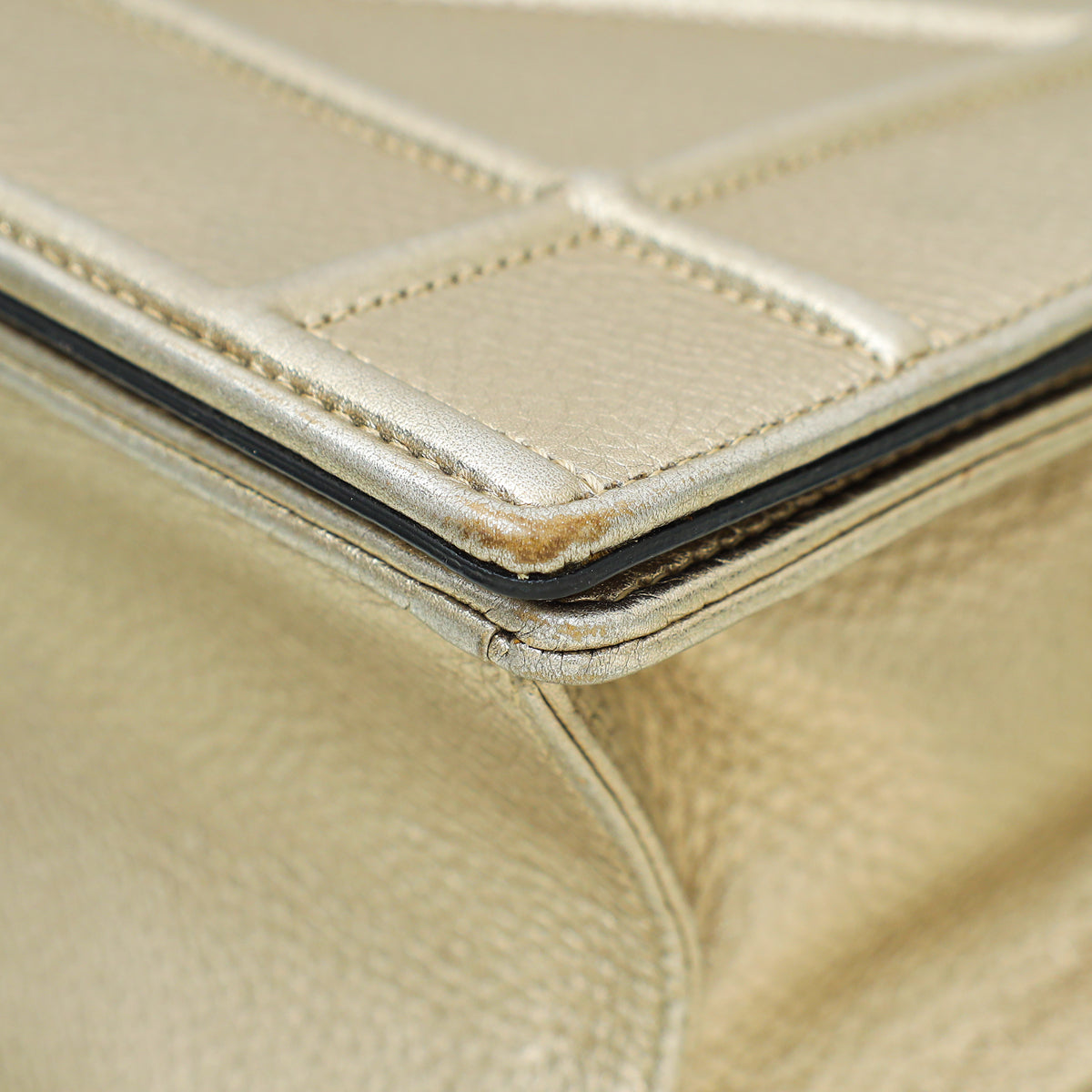 Christian Dior Metallic Champagne Diorama Medium Bag Rovelle Bags