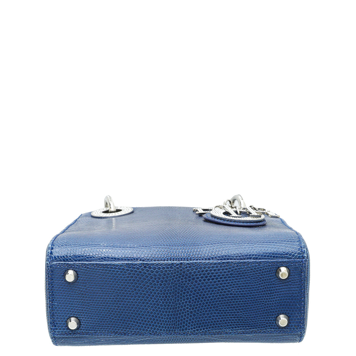 Christian Dior Blue Lizard Lady Dior Mini Swarovski Crystal Strap Bag Rovelle Bags