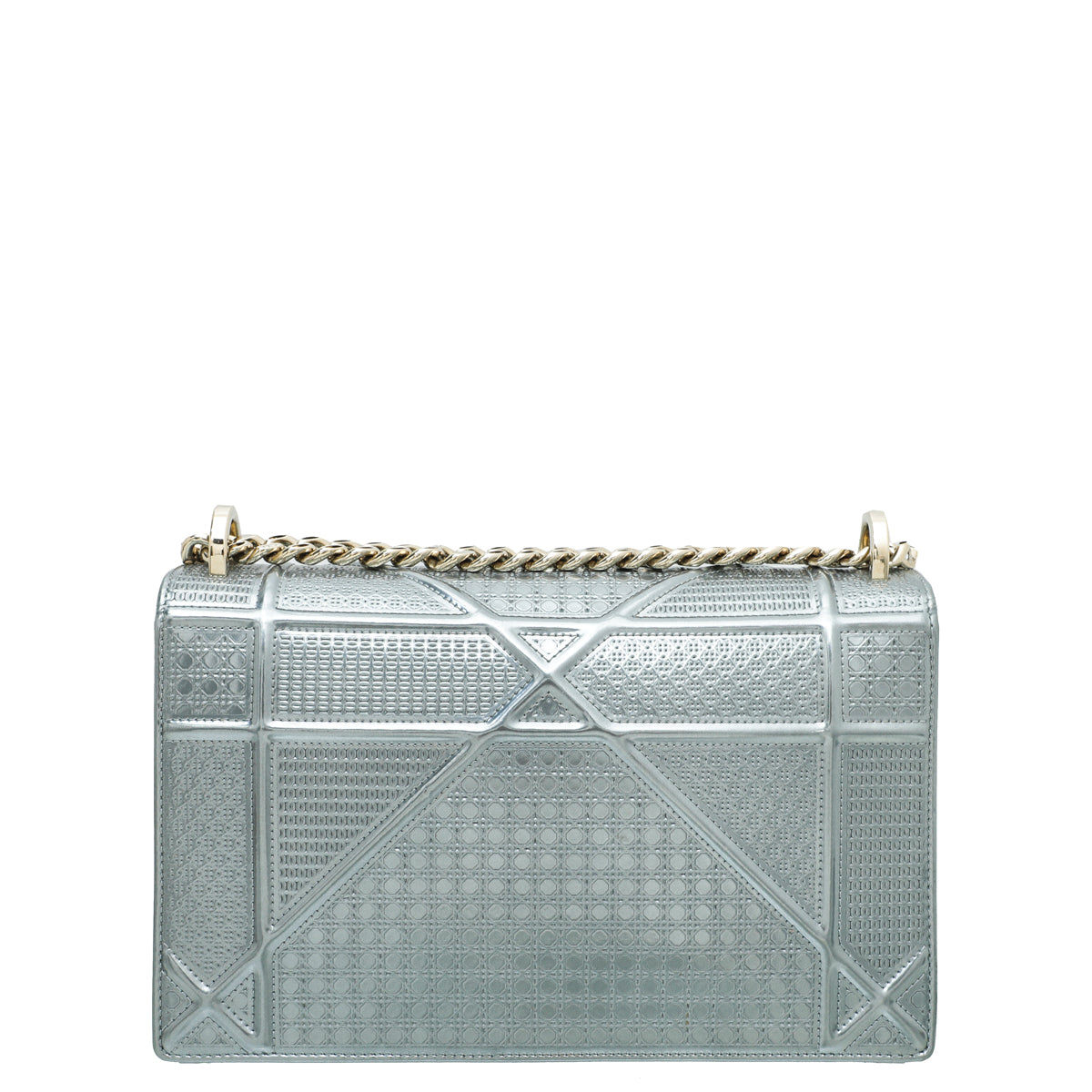 Christian Dior Silver Diorama Micro Cannage Medium Bag Rovelle Bags