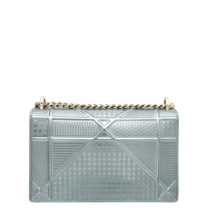 Christian Dior Silver Diorama Micro Cannage Medium Bag Rovelle Bags