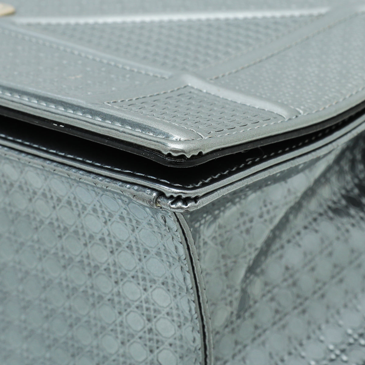 Christian Dior Silver Diorama Micro Cannage Medium Bag Rovelle Bags