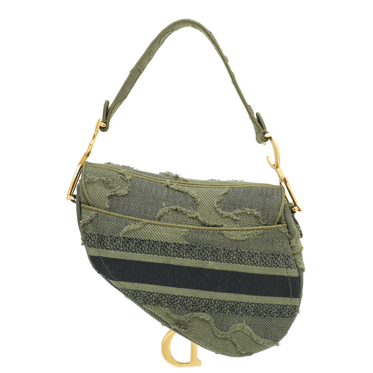 Christian Dior Khaki Saddle Camouflage Embroidered Medium Bag Rovelle Bags