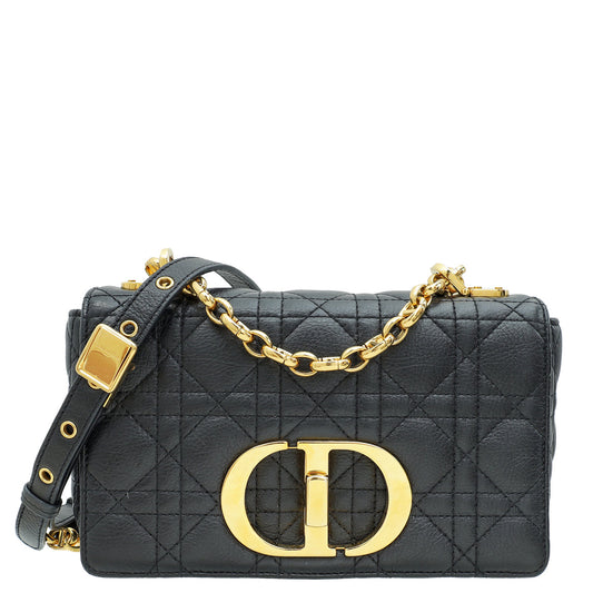 Christian Dior Black Caro Cannage Small Flap Bag Rovelle Bags