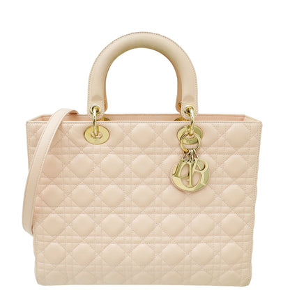 Christian Dior Light Pink Lady Dior Large Bag Rovelle Bags