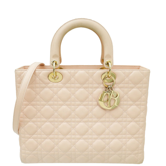 Christian Dior Light Pink Lady Dior Large Bag Rovelle Bags