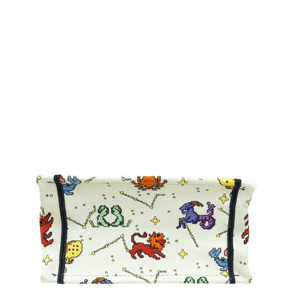 Christian Dior White Multicolor Pixel Zodiac Embroidery Small Book Tote Bag Rovelle Bags
