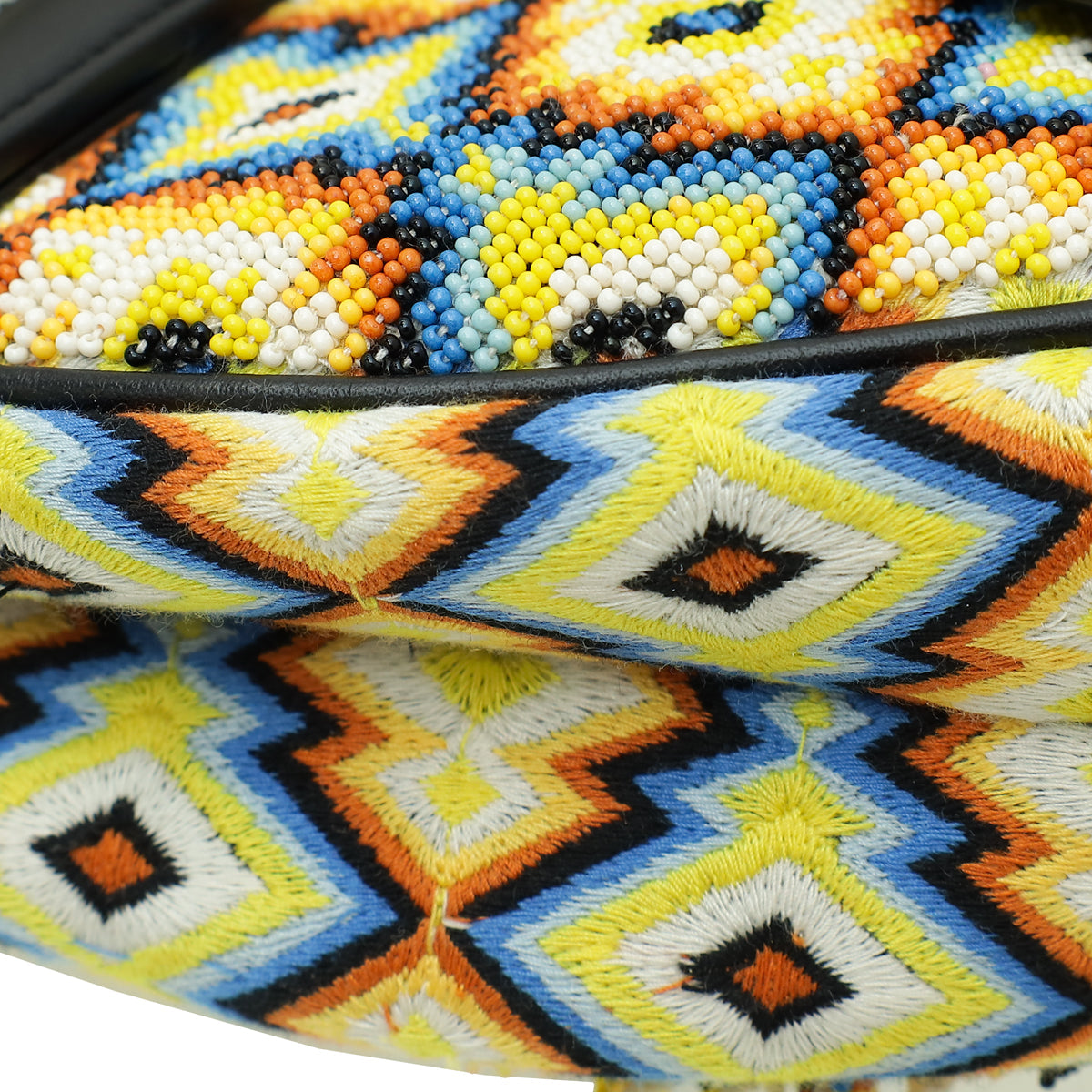Christian Dior Multicolor Saddle All-Over Embroidered With Beads And Fringes Medium Bag Rovelle Bags