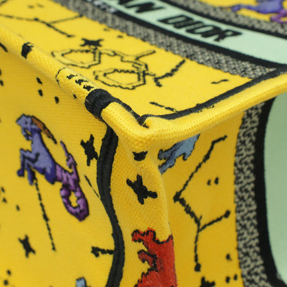 Christian Dior Yellow Multicolor Pixel Zodiac Embroidered Book Tote Small Bag Rovelle Bags