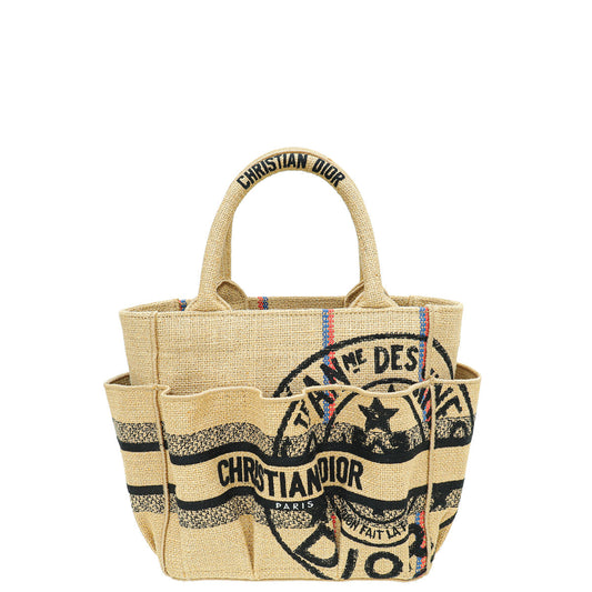 Christian Dior Bicolor Union Jute Catherine Tote Small Bag Rovelle Bags